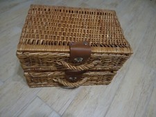 2x Korb Regalkorb Schrankkorb mit Deckel Deckelkorb Aubewahrungskorb Picknick