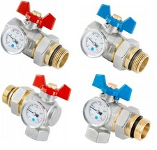 Kugelhahn DN25 1 zoll mit Verschraubung Thermometer konisch dichtender 