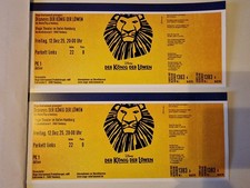 2 Karten Disneys König Der Löwen Musical,  Hamburg 12.12.25 , 12 Dezember 2025,