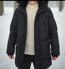 Wellensteyn Centurion Schwarz Größe L Wintermantel Parka mit echtem Nerzpelz