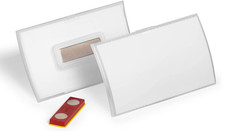 10X Durable Namensschild CLICK FOLD 54x90 mm mit Magnet verdrehsicher PP, transp