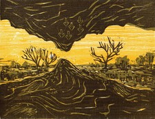 AYERS ROCK - FARBHOLZSCHNITT -