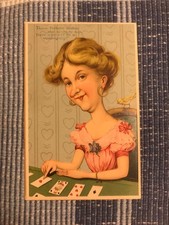 alte Scherzkarte, Wahrsagerin