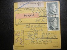 #2619 Dt. Reich Paketkarte aus