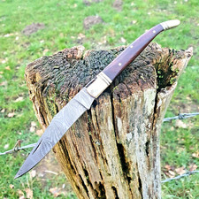 Laguiole Damaszener Stahl Taschenmesser Klappmesser Damaststahl Holz 22cm (RD9b)