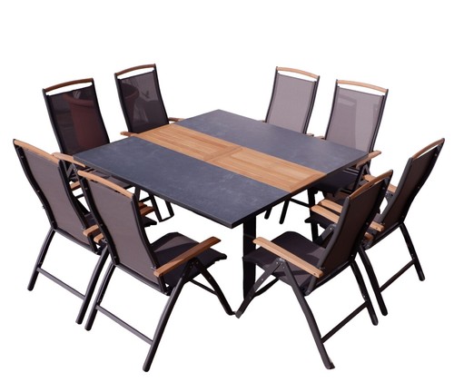 Gartengarnitur alu teak tisch - gartengarnitur,