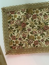 Alter Brokat Tisch Läufer ca. 68x28 cm vintage (99)