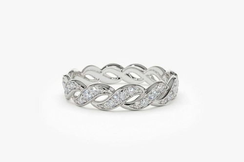 Diamond braided gold ring - , 39