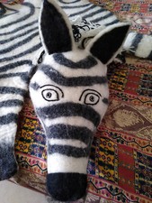 Woll Filz Teppich Zebra Vorleger Kinderzimmer NEU