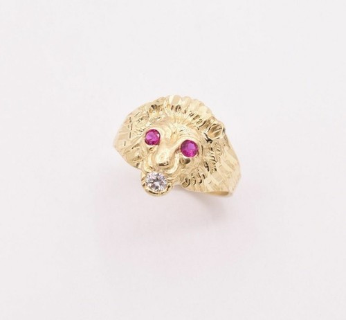 Unisex löwenkopf ring - löwenkopf,