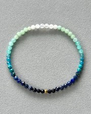 ✨Elastisches Armband aus Natursteinen: Mondstein, Lapislazuli, Chalcedon, Saphir