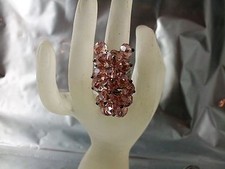 Riesiger Glasperlen Ring 9 fache Ringschiene elastisch Viele Farben