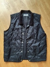 BASIC QUALITY Steppweste Gr XL Schwarz Weste Taschen Feincord Kragen Druckknöpfe