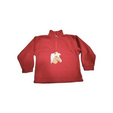 Fleecepullover Gr. 116 Zintgraf rot m. Pferdestickerei sehr gut