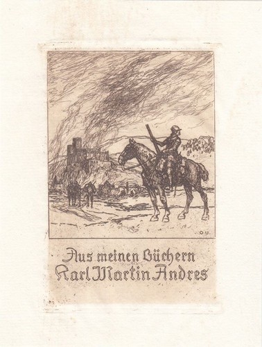 Exlibris bookplate radierung - exlibris,