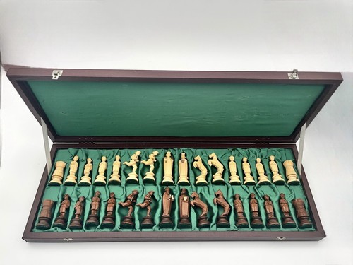 Hand carved wooden chess - wooden,