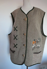 Trachtenweste M & G Weste Jacke Gr.50 Tweed Samt Stickerei Jäger Hirsch /B