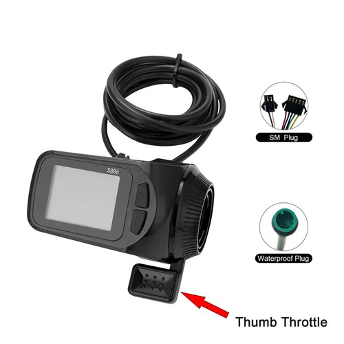 Bike 24v 36v 48v s886 - e-bike, lcd
