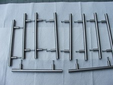 10 Möbelgriffe für Schubladen oder Schränke, Edelstahl, 20 cm lang