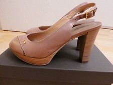 NERO GIARDINI Damen Schuhe, Plateau-Sandalen, Leder, Taupe, Gr. 37 1/2 TOP ! OVP
