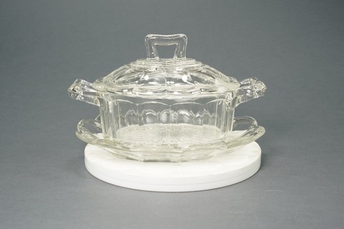 Art deco deckelschale glas - deco, mit