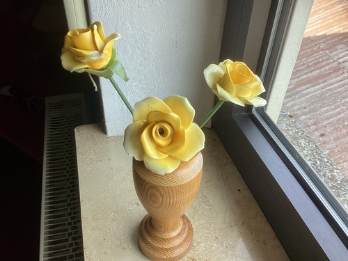 Holzvase gedrechselt unikatmit - holzvase,