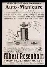 Alte Reklame Werbung 1909 Auto-Manicure Albert Rosenhain Berlin
