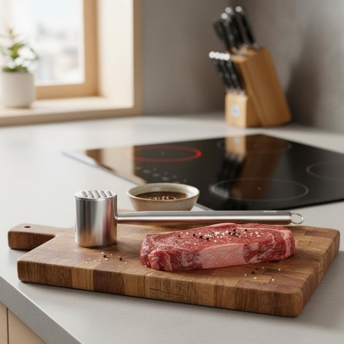 Steakklopfer aus edelstahl - steakklopfer,