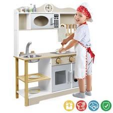 Kinderküche mit Zubehör Spielzeugküche Kindergeschenk Küche Multifunktional Holz