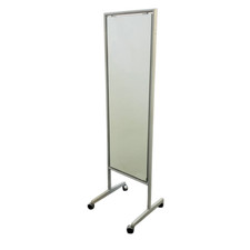 Rollspiegel silbergrau beidseitig Spiegel Rollen Anprobespiegel Standspiegel