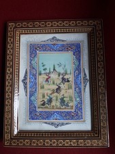 Persische Miniatur Malerei Gemälde 28 x 22 cm