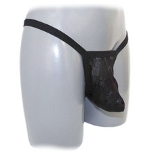 Thongs Men G Strings Underwear Lace Transparent  (XL)