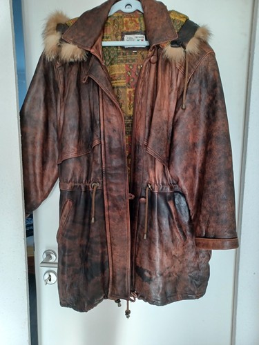 Damen lederjacke mit - lederjacke, kapuze