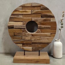 Wagenrad skulptur teak holz - skulptur,