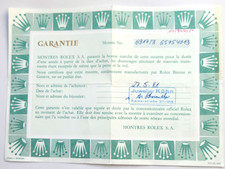 ROLEX Garantie Zertifikat 1981