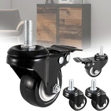 4/8X 40mm Lenkrollen Transportrollen Möbelrollen Silent Gummirollen mit Bremse