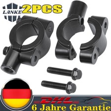 2x Spiegelhalter Spiegel Halterung Schelle für 7/8" 22mm Motorrad Lenker Schwarz