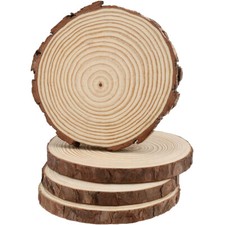 4er Naturholzscheiben 18-20cm Kreis Holzscheiben Log für Kunsthandwerk Dekor DIY
