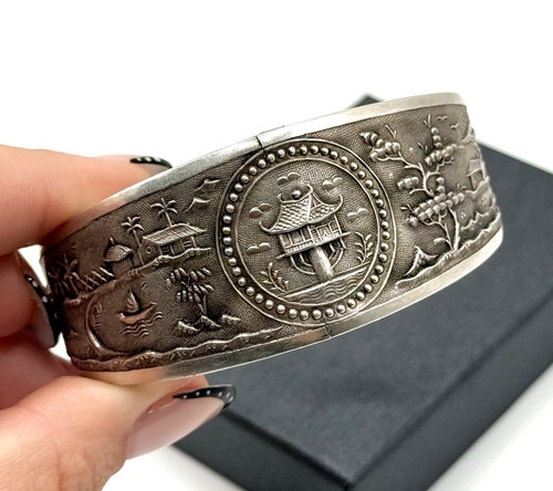 Antik china armreif 900 - antik, silber