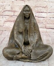 Handgefertigt Indianer Älteste Bronze Statue Skulptur Western Kunst Figur Deal
