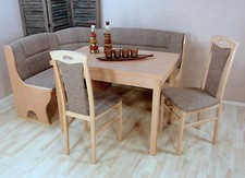 Truheneckbankgruppe teilmassiv natur braun beige Eckbankgruppe Stuhlset Tisch