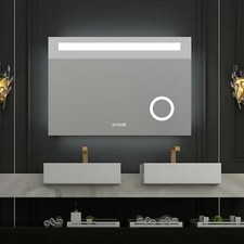 Badspiegel LED 100x70 80x60 120x80 3 Farben Dimmbar mit Beleuchtung Beschlagfrei