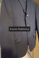 Anzug für Herren Gr. 50, braun mit Nadelstreifen