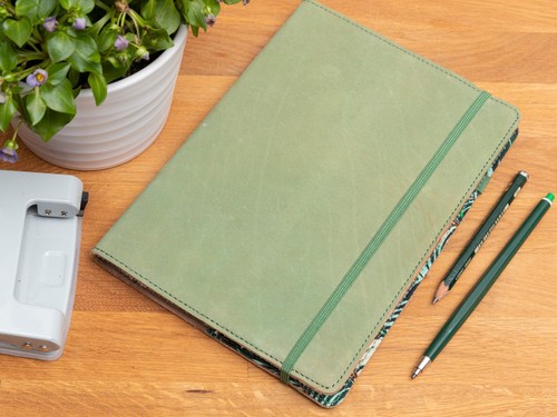 Notizbuch din leder grün - din, a5