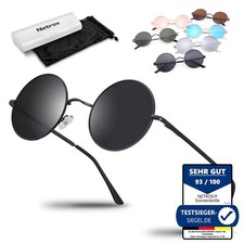 Retro Vintage Sonnenbrille rund Hippie Brille für Herren Damen Sonnenbrillen