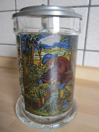 Glasbierkrug mit zinndeckel - mit,