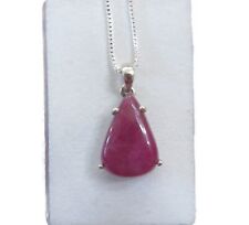 Natur Rubin Cabochon Anhänger 925 Silber 19x12,4 mm AD3129