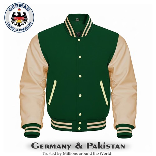 Varsity letterman green - varsity, wool
