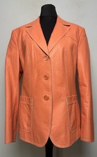 Walter Leder Blazer Jacke 44 Sakko Jackett Echt Glatt Nappaleder Koralle 8261