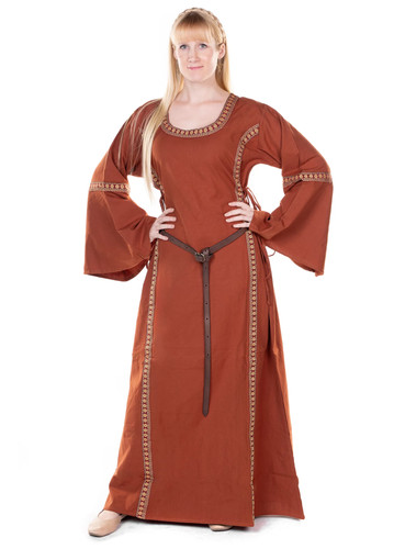 Burgdame kleid rotbraun - kleid,